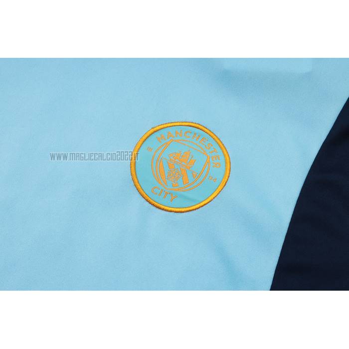 Tuta da Track del Manchester City Manga Corta 2023-2024 Blu
